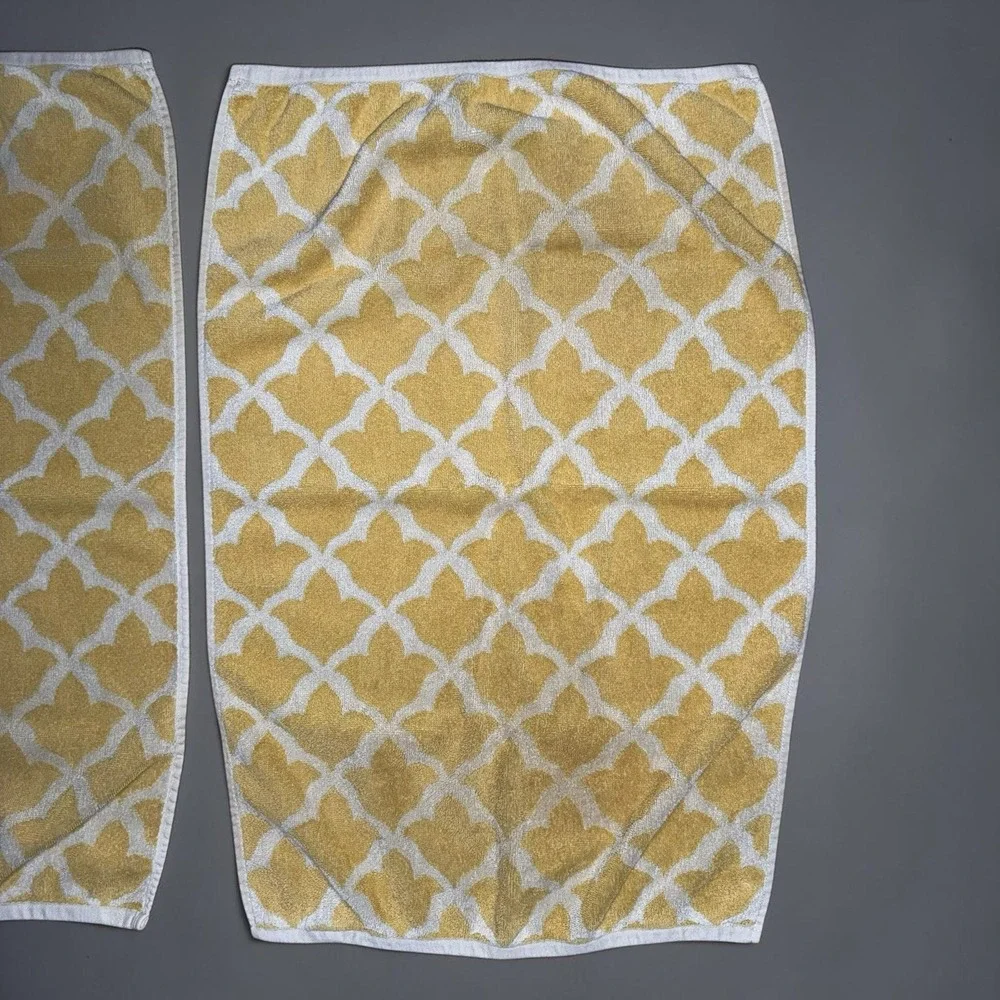 POTTERY BARN Set Of 4 Marlo Marigold Organic Cotton Turkish Towels 2 Bath 2 Hand